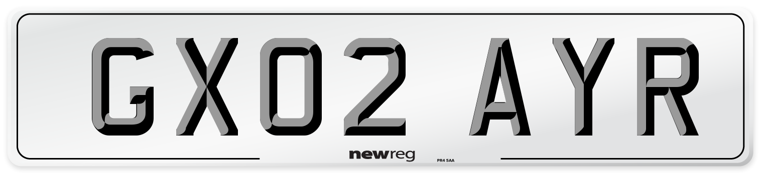 GX02 AYR Number Plate from New Reg